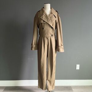 The Frankie Shop Tan Trench-Style Jumpsuit | Size S | NWT (Missing Belt)